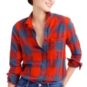 J. Crew Boy Shirt Fiery Sunset Buffalo Check